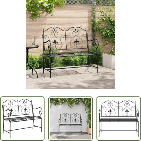 Gartenstuhl - Gartenbank Schwarz 104 x 54 x 93 cm Stahl (1/5)