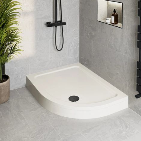 1000 x 800mm Easy Plumb Non Slip Offset Quadrant Shower Tray and Waste - Right Hand (1/4)