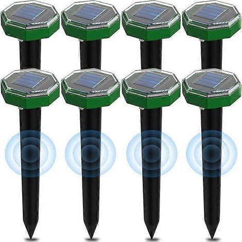 Répulsif à taupes solaire à ultrasons avec fréquence à réglage automatique, piquets solaires étanches pour taupes (1/5)