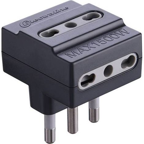 Adattatore Triplo 16A-3Pr.Bip Nero - 25 Pz
