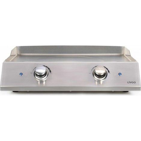 Livoo Plancha eléctrica inox 51x36 cm 2800W 2 termostatos