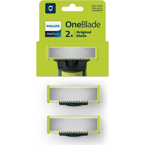 Lames de Rechange -  - QP220/51 OneBlade - Acier Inoxydable, 4 Mois d'Utilisation, Double Sens, Étanches (1/5)