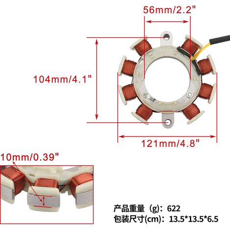Der Zündspulenstator ist kompatibel mit Honda GX160-6, mit einem Wellendurchmesser von 19,05 mm. (1/4)