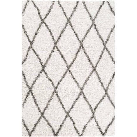 Tapis berbère motif ethnic 160x220 crème LYN4 BENYLE A