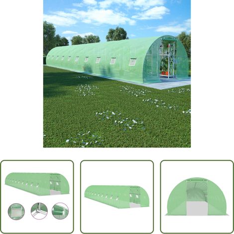 vidaXL Gewächshaus 45 m² - Gewächshaus 45 m² 15x3x2 m (1/5)