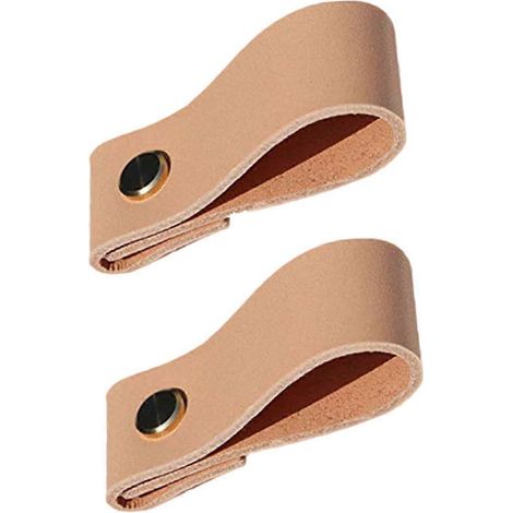 Lot de 4 boutons de porte en cuir mat, poignées de tiroir à un trou, installation facile pour meubles modernes (1/5)