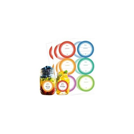10 Étiquettes de Confiture, Autocollantes, Stickers Décoratifs, pour Pots de Confiture, pour Étiqueter des Pots de Conserve, d'Épices, Rondes, Détachables, Homemade (Ø40 mm) (6 Couleurs) (1/5)
