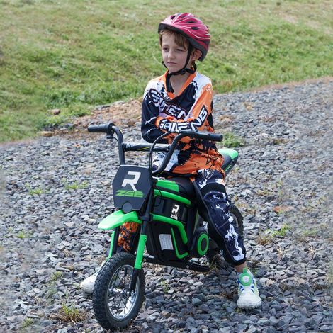 Moto électrique enfants accélérateur manuel 2 vitesses 8-16 km/h 8-12 ans - Couleur: Vert (1/4)