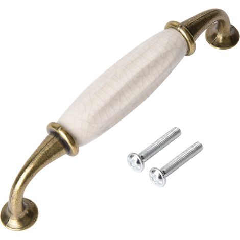 Poignées de porte en céramique de style vintage, boutons de tiroir d'armoire, de placard, tirette (2) (1/5)