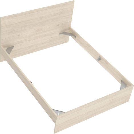 Dmora - Letto alla francese Howard, Sommier per camera da letto, Giroletto per stanza, Struttura porta materasso, 146x195 h100 cm, Rovere