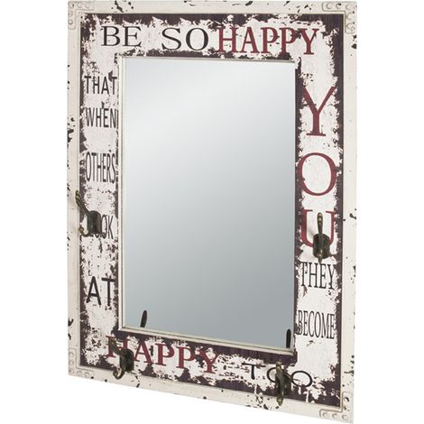 Garderobe murale coloris vintage - Dim : L 55 x P 8 x H 78 cm - PEGANE -