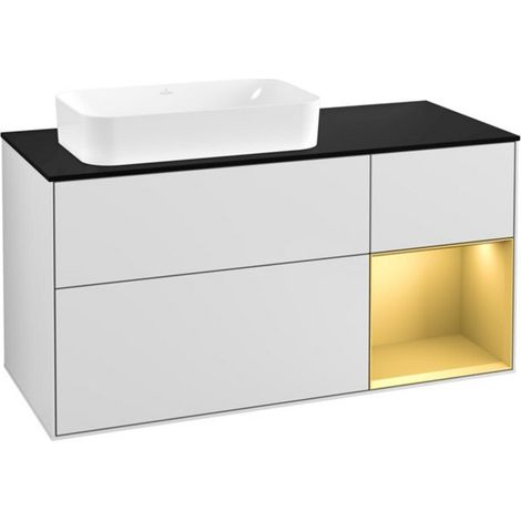 V&B Waschtischunterschrank Finion 120cm, Pl bla m, Reg re gol m, wh. m Lac (1/2)