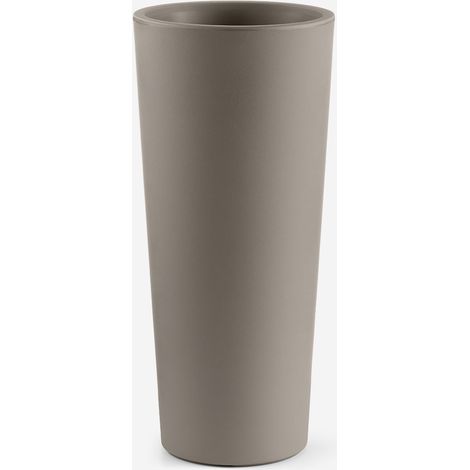 Vaso rotondo da giardino in polietilene alto design outdoor Gaia 100 - Beige (1/4)