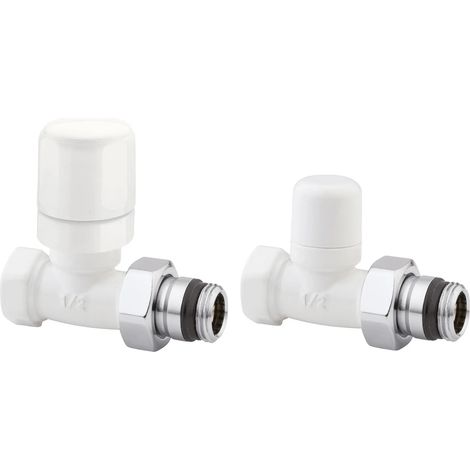 Arteclima - Valvola Termo + Detentore 1/2" Diritti Attacco Ferro - Colore: Bianco
