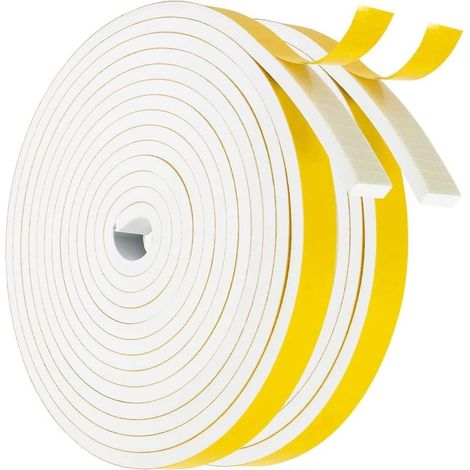 (12mm x 3mm x 8M),Blanc Joint D'étanchéité Autocollant pour Porte et Fenêtre Contre les Courants d'air Froid/Anti Collision/Insonorisant/Imperméable à la Poussière (1/5)