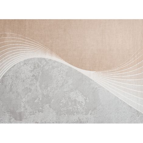 Tapis beige et gris à motifs blancs 160 x 230 cm PORTO (1/5)