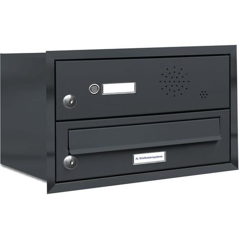 1er Briefkasten Anlage Unterputz Montage RAL 7016 Anthrazit Klingel (1/5)