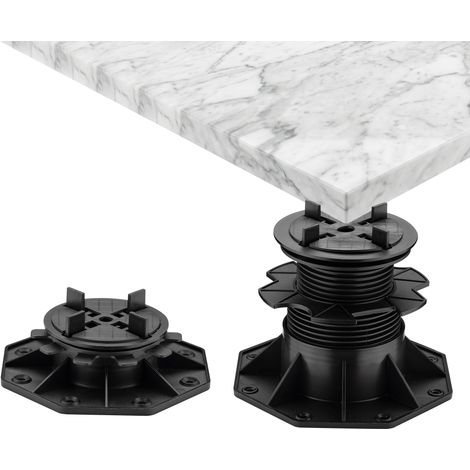 Wiltec Stelzlager Stellfüße 70-145 mm für Stein 600 kg Traglast, Terrassenlager mit 5% Gefälleausgleich für Terrassenplatten (1/5)
