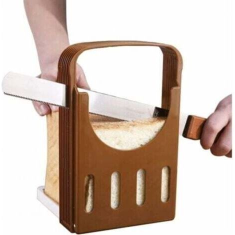 Trancheuse à Pain avec 4 épaisseurs réglables (15/20/24/30mm)  Guide de coupe pour pain, bagel, sandwich et jambon  PP alimentaire, sans odeur, facile à nettoyer (1/4)