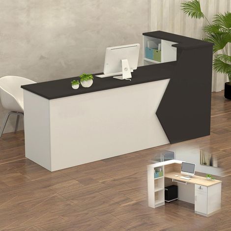 Empfangstheke mit Stauraum, 100-300 cm, für Büro, Praxis, Salon (1/5)