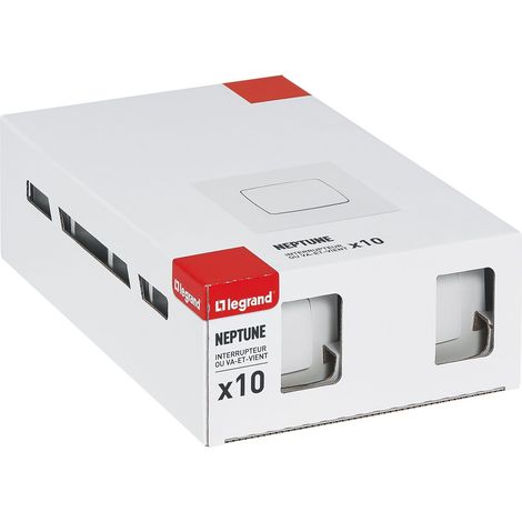 LEGRAND - Lot de 10 interrupteurs Neptune, Blanc