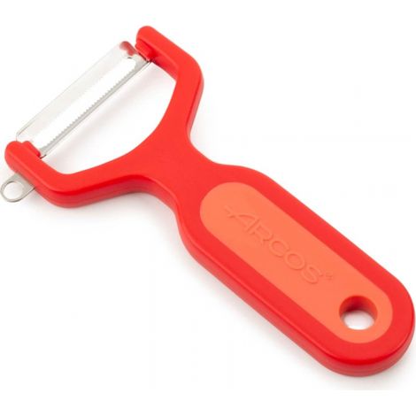 Pelatore professionale per frutta e verdura. Hool de cucina de acciaio inox de 5.5 pollici per un taglio preciso. Gadget dede chef withergonomico manico dipolipropilene. Colore rosso (1/4)
