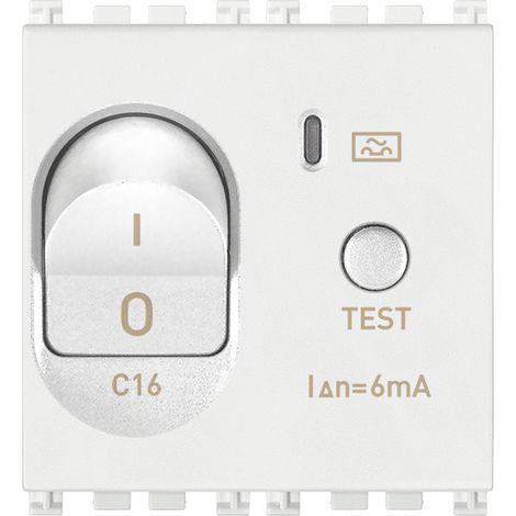 VIMAR - 19411.16.6.B Interruttore MT Diff.1P+N C16 6mA bianco