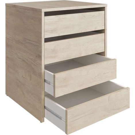 Cajonera 4 cajones Teruel acabado en roble alma. 61.8cm(alto) 50cm(ancho) 45cm(fondo)