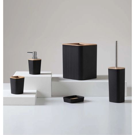 Set accessori bagno nero 5 pz Show
