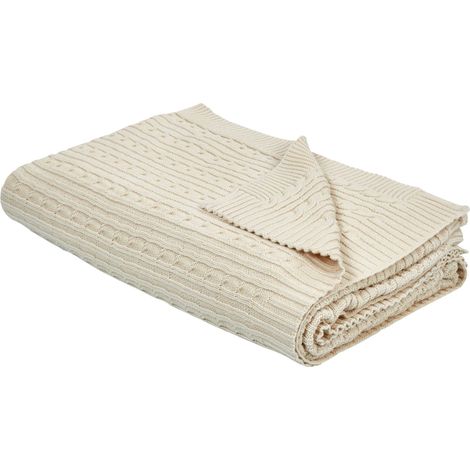 Kuscheldecke ANAMUR Baumwolle 110 x 180 cm Beige
