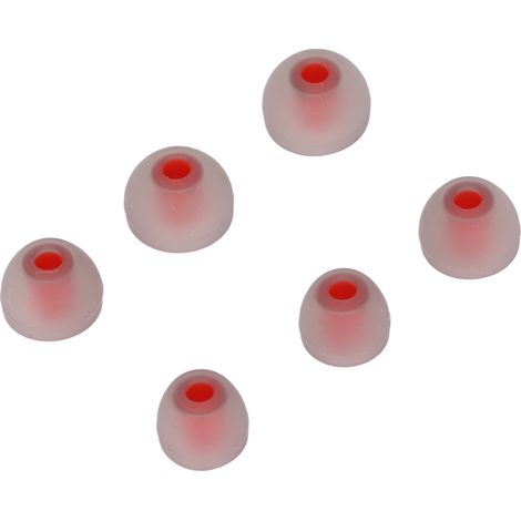 3 tailles, 6 embouts de rechange en silicone souple, réduction du bruit, pour écouteurs, rouge et gris. (1/5)