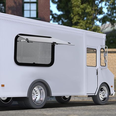 Ausstellfenster 750x500 Wohnwagen Fenster Heckfenster 65° Wohnmobil Fenster Camping Externes Push mit integriertem Rollo Sonnenschutz für Wohnwagen Van Camper (1/5)