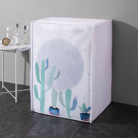Machine à laver linge couverture Lave-linge poussière Couverture Tumble Couverture antipoussière cas modèle étanche Sun Cartoon pour la machine à laver à tambour,60×65×85 (1/5)