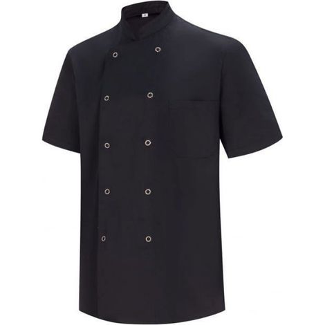 Veste De Chef - 80% Polyester 20% Coton - Poids 190 G M² - Taille M - Noir (1/2)