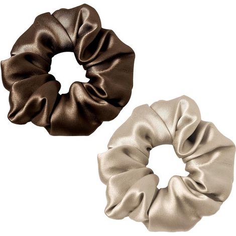 Coletero de satén - 2 piezas - Coleteros de seda - Coleteros de satén de lujo - Gomas para el cabello - Gomas de satén para el cabello - Coletero - Cinta para el cabello crujiente - (1/4)