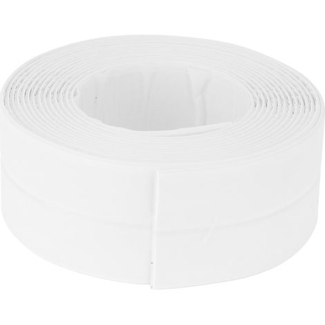Bande d'étanchéité autocollante étanche en PE de 38 mm pour toilettes, salle de bain et angles de murs (blanche). (1/5)