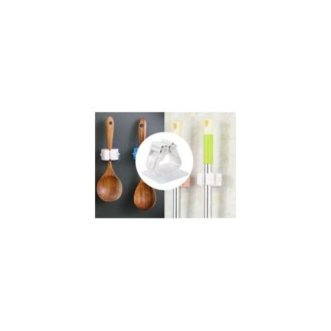 Set mit 2 Wand-Besenhaltern mit Klebefläche – Aufbewahrungszubehör für ordentliche Räume – Crezuo