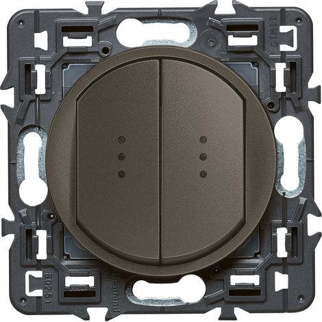 Legrand 099524 Double interrupteur ou va-et-vient lumineux (voyant fourni)Céliane Soft Graphite (1/2)