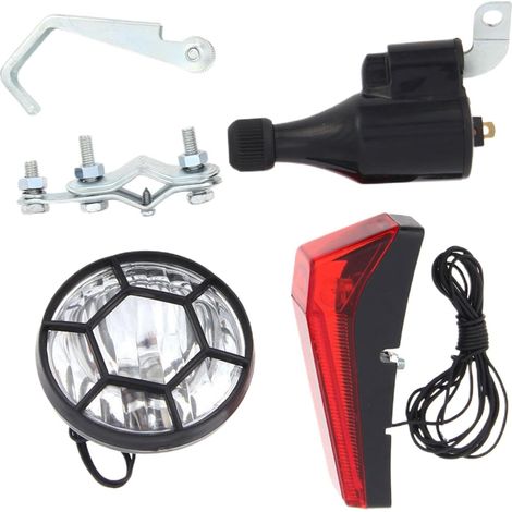 Luci per bicicletta, accessori per bicicletta, impermeabili, universali, facili da installare, gruppo fanale posteriore, generatore a frizione (1/5)