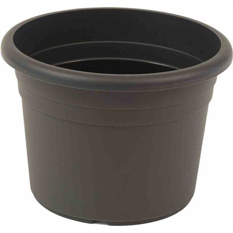 Topf CILINDRO Ø 50 x 35,5 cm, anthrazit Rundes Kunststoffgefäß mit Bodenlöchern