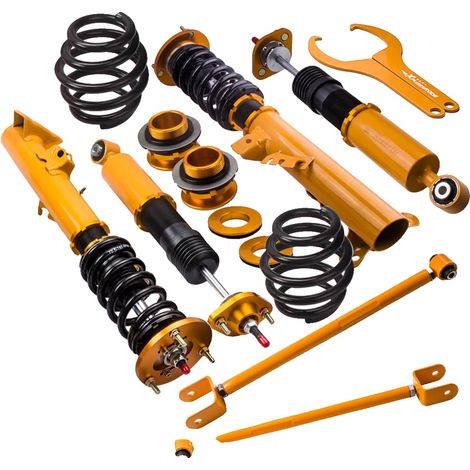 Gewindefederbeinstütze Kit, höhenverstellbar von 1" bis 3", 24 Stufen der Dämpferverstellung, kompatibel mit BMW E36 316 318 320 328 (1/5)