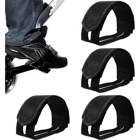 Sangles de pédales pour vélos d'appartement, 2 paires de sangles de pédales de vélo, sangles de pédales, repose-pieds, pédales de vélo de course, fermetures à sangle en nylon, cale-pieds universels, s (1/5)