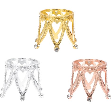 3pièces Base De De Cristal Alliage De Zinc Piédestal Pour Bureau Décoration De Salon Et Chambre (1/4)
