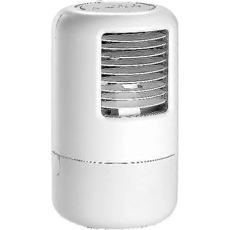 Climatiseur portable, mini ventilateur de bureau personnel avec 3 vitesses, minuterie, éclairage LED 7 couleurs et poignée, ventilateur silencieux. (1/4)