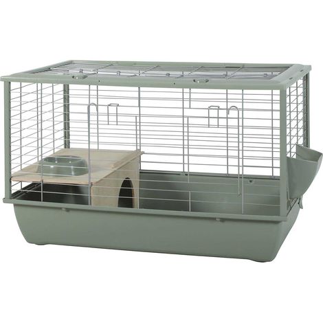 ZOLUX Cage grillagée cochon d'inde et rongeur Néolife - 80 x 52,5 x 48 cm - Vert (1/3)