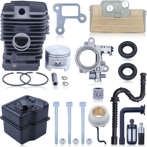 Kit de piston de cylindre 49 mm avec silencieux d'échappement, pour tronçonneuse Stihl Ms390 Ms290 Ms310 029 039, pièce 1127 020 1216, 1127 140 0601, 1127 640 3200, 1127 640 3204, 1127 120 1620 (1/5)
