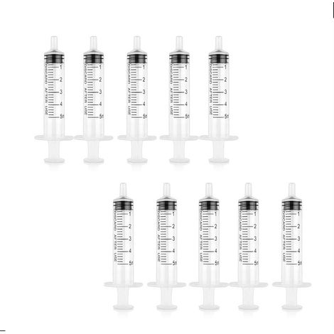 20x Dosierspritze 5ml Ohne Nadel Wiederverwendbare Spritze 5ml für Flüssigkeiten, Pflanzen & Labor Futterspritze & Spritzen Set für Tierfütterung Präzise Abgabe