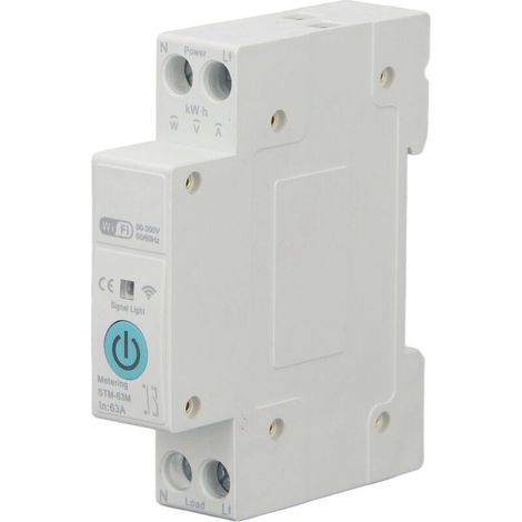 Trywise Commutateur WiFi intelligent 1P 63A, disjoncteur de commande vocale à distance manuel avec mesure de puissance pour Tuya 90-300V (1/4)