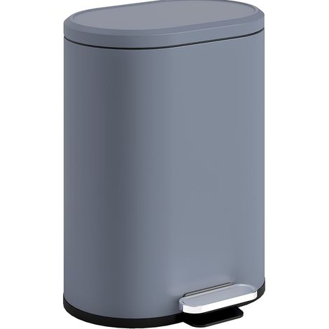 Cestino per rifiuti da cucina 30 L con pedale e chiusura soft-close, metallo grigio, MODENUIT (1/5)