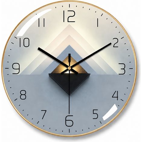 Horloge murale ronde 12 pouces silencieuse cadre doré modèle D réf 9074 850 g – Livraison gratuite